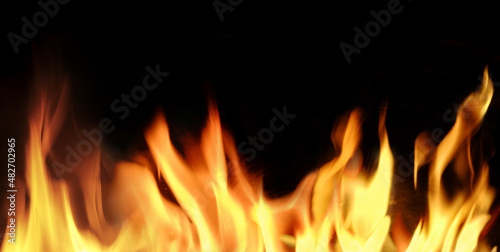 Flames against black background