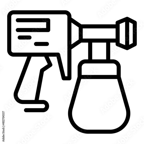 Paintbrush sprayer icon outline vector. Paint gun. Painter auto body
