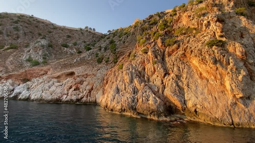 Very beautiful views at the top of a hill in scandinavia with views of the sea of the islands and the nearest mountains and lakes