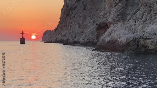 Very beautiful views at the top of a hill in scandinavia with views of the sea of the islands and the nearest mountains and lakes