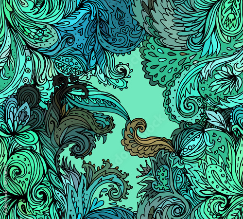 Beautiful ornate floral paisley seamless pattern