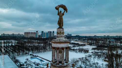 Aerial view of the building of the national expo center of Ukraine