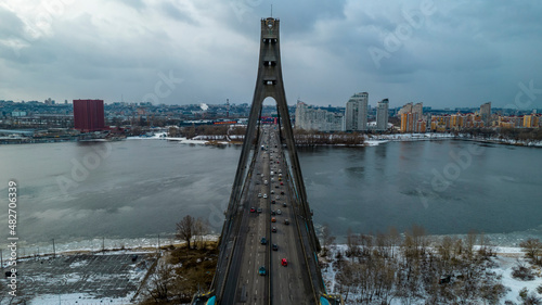 Aerial view of the road bridge