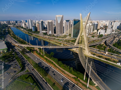 Sao Paulo city, Brazil, Cable-stayed bridge.