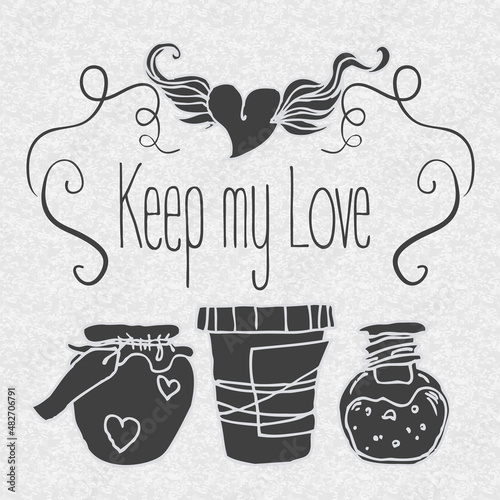 Love potion. Vector illustration.