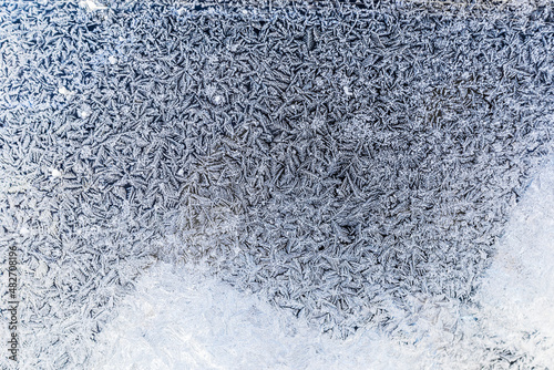 Obraz na płótnie Tekstura śniegu na plastiku powstała na mrozie. w salonie