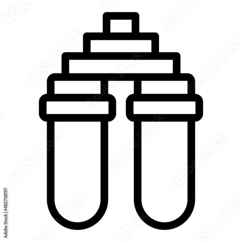 Double tank filter icon outline vector. Osmosis system. Machine plant