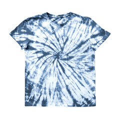 Tie dye pattern t-shirt isolated on white background