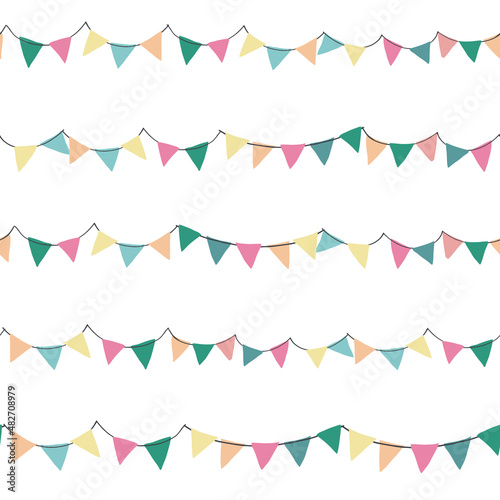 Flags Birthday celebration vector seamless pattern 