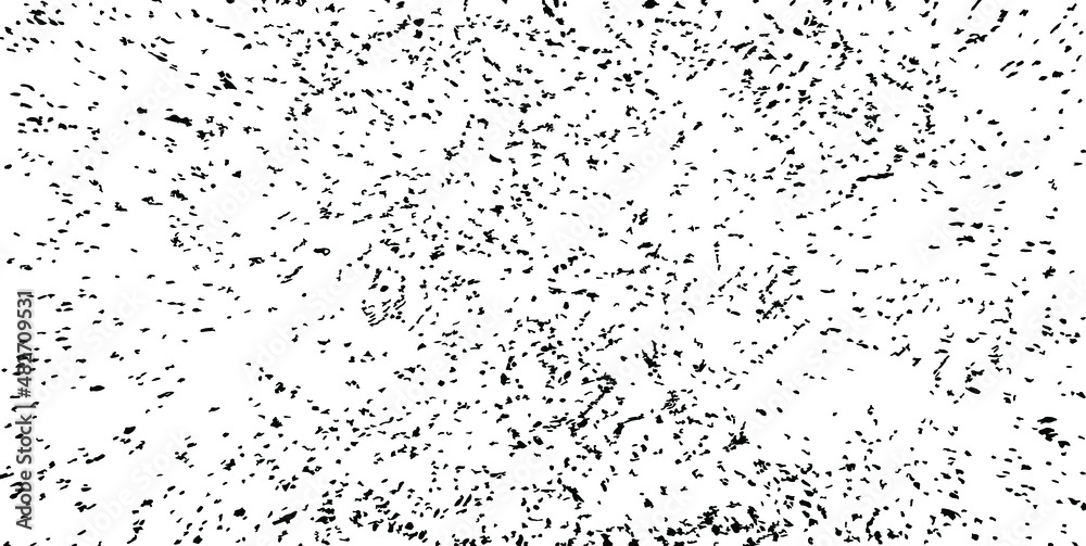 Obraz premium Small uneven spots and particles of debris. Abstract vector texture. Distressed uneven background. Grunge texture overlay with fine grains isolated on white background. Vector illustration. EPS10.