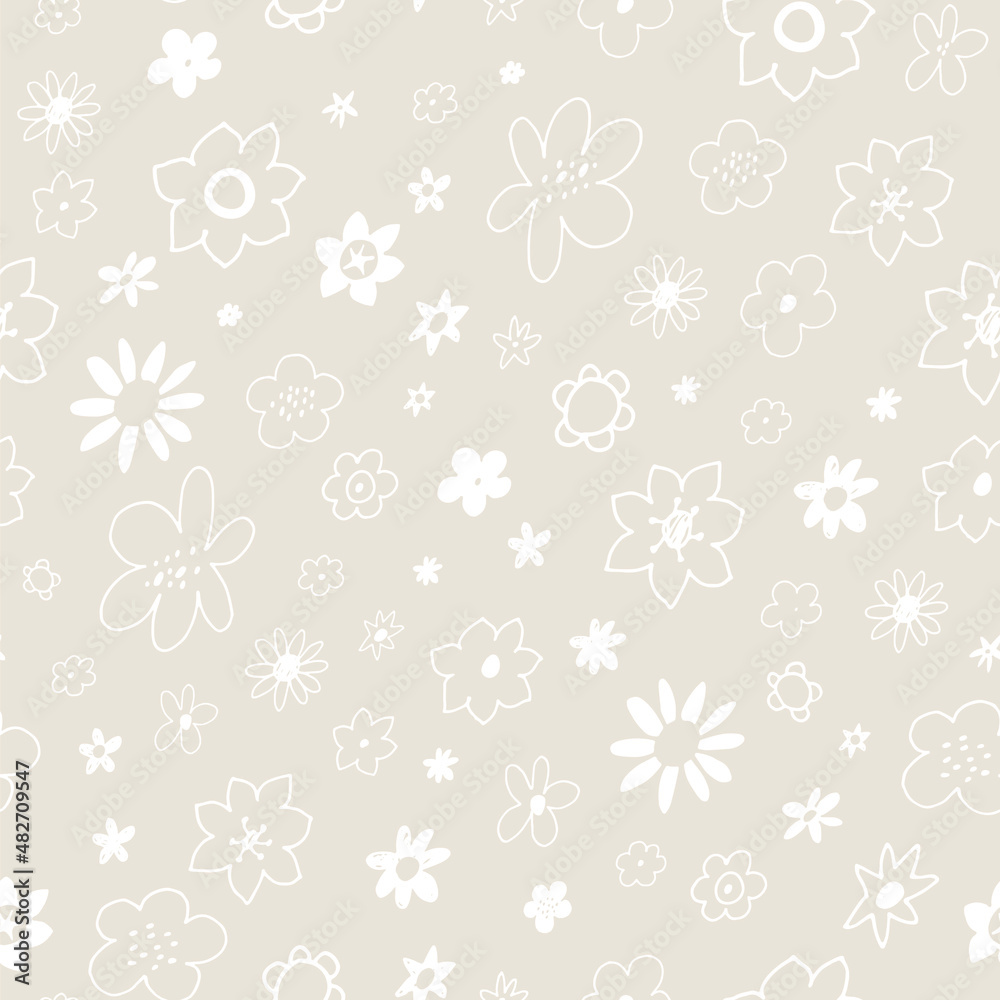 Simple little flowers vector seamless pattern background Simple little flowers vector seamless pattern background