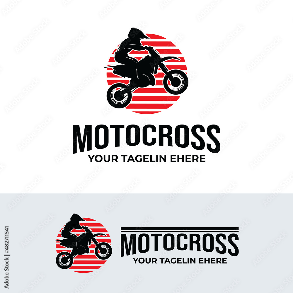 Kids Motocross Logo Design Template Stock Vector | Adobe Stock