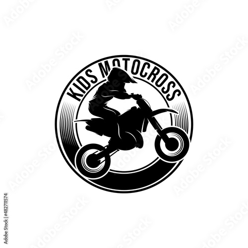 Kids Motocross Logo Design Template