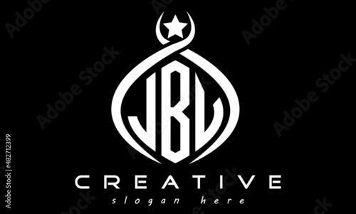 JBV three letters monogram curved oval initial logo design, geometric minimalist modern business shape creative logo, vector template	
 photo