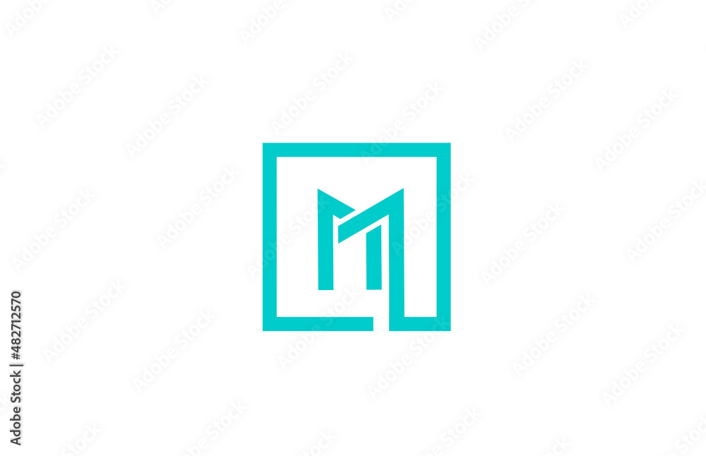M alphabet letter logo icon design. Creative template for company and business with blue line color M alphabet letter logo icon design. Creative template for company and business with blue line color