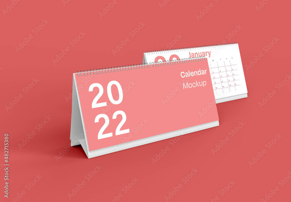 Two Desk Calendars Mockup Stock Template | Adobe Stock