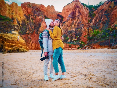 men kissed her wife in portugal algarve lagos 