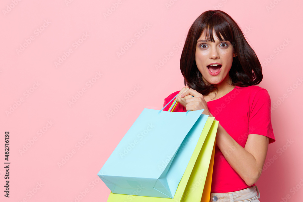 beautiful woman shopping emotions posing joy Lifestyle fashion beautiful woman shopping emotions posing joy Lifestyle fashion