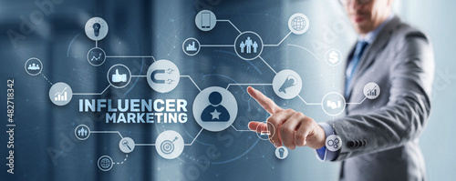 Influencer Social marketing concept. Business Internet Technology