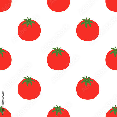 seamless pattern with cartoon tomato, vector illustration