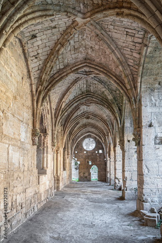 The gothic cloisters inside the crusader castle of Krak Des Chevaliers  Syria