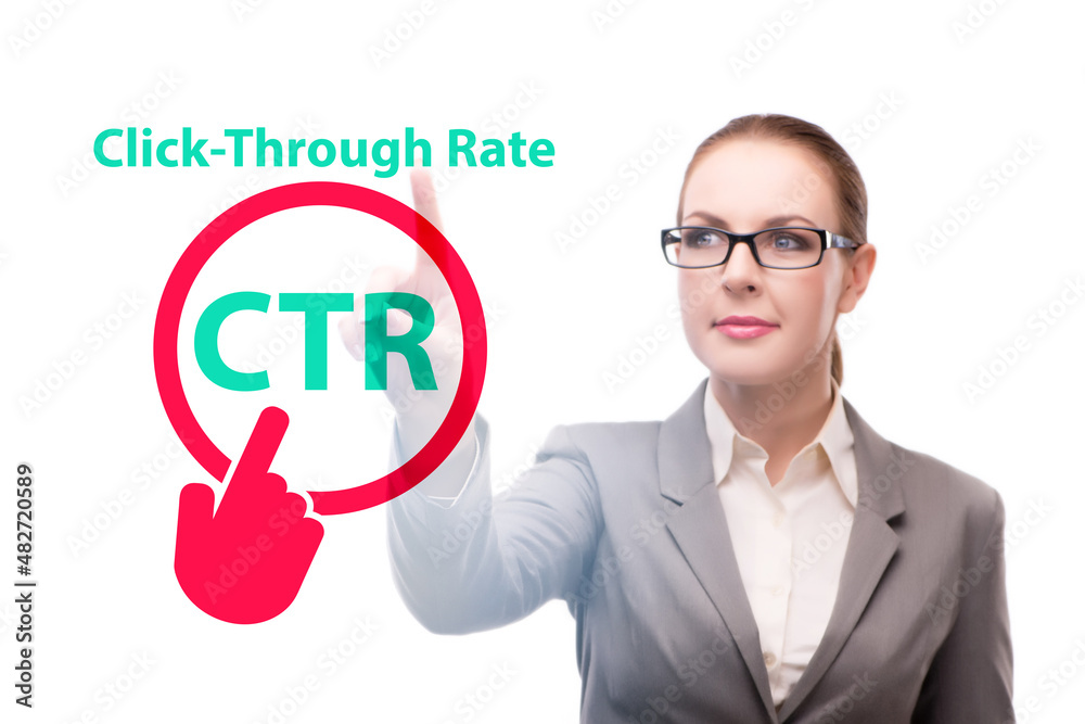 CTR click through rate concept with business people CTR click through rate concept with business people