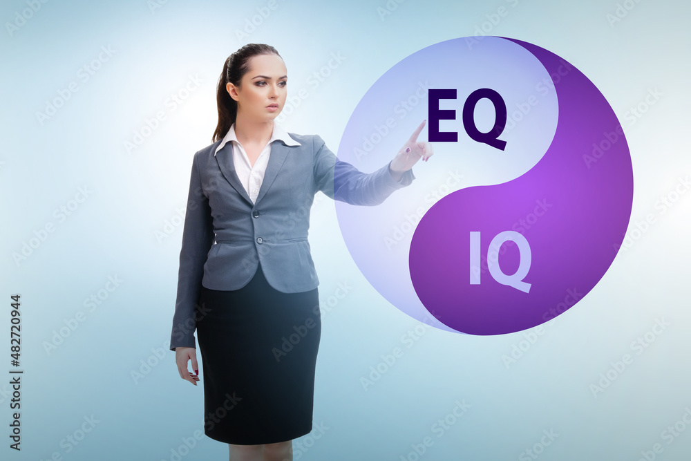 EQ and IQ skill concepts with businesswoman EQ and IQ skill concepts with businesswoman