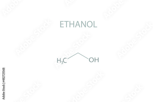 Ethanol molecular skeletal chemical formula.	