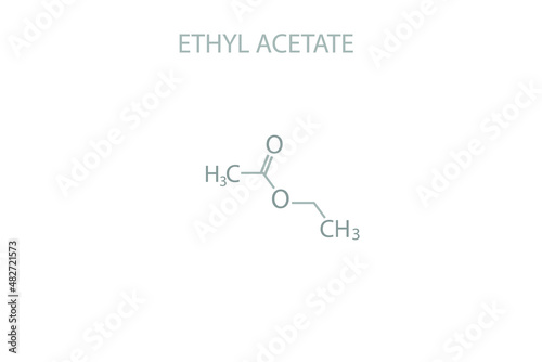 Ethyl acetate molecular skeletal chemical formula.	 photo