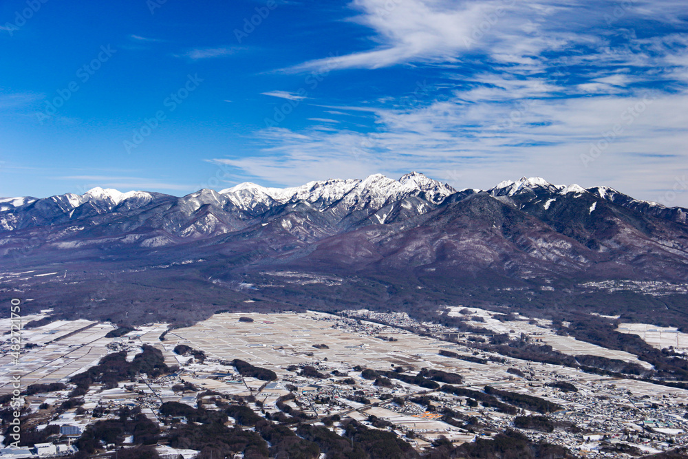 冬の八ヶ岳連峰　南八ヶ岳　富士見パノラマスキー場山頂からの絶景