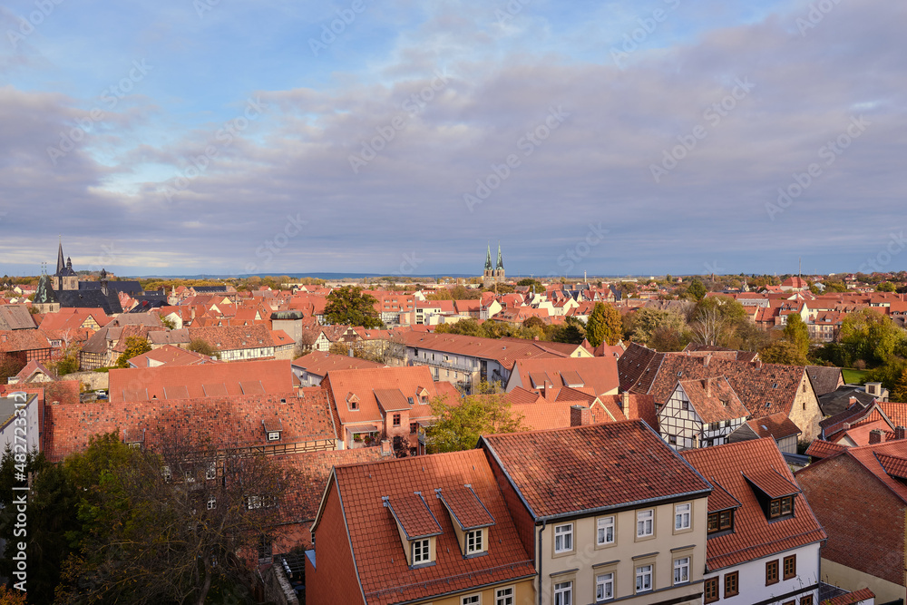 The view of the city Quedlinburg, Harz region, Germany