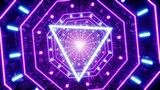 Rotating Purple Triangle Light Octagon Tunnel VJ Art Background 3D Rendering