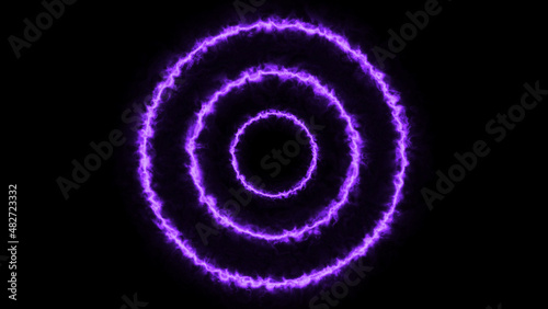 Purple Nebula Energy Light Concentric Circles