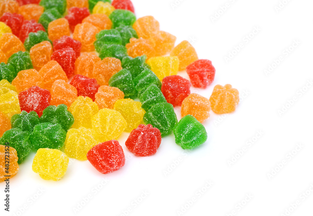 jelly sugar candies isolated on white background jelly sugar candies isolated on white background