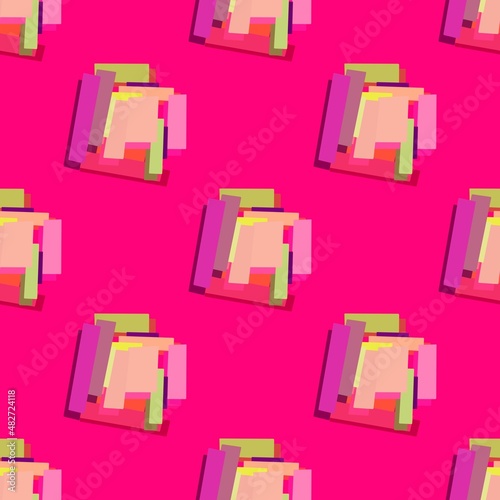 Abstract seamless pattern. Lines, spots on a red background. Yellow flowers on a black background.