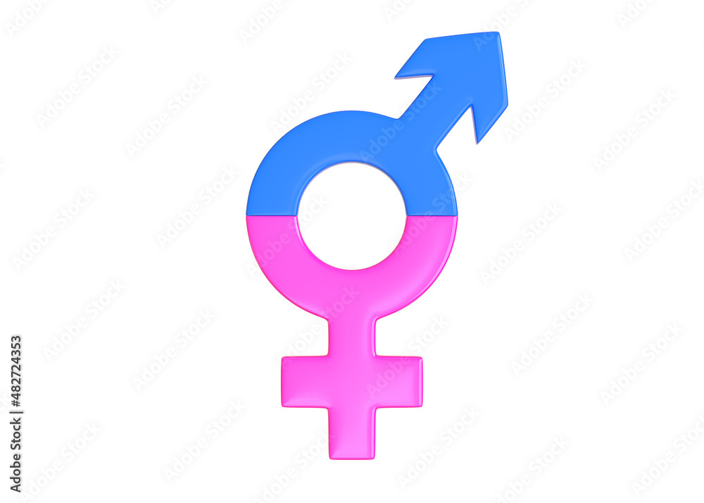 Transgender Symbol isolated on white background. Sexual symbols. Gender icon. LGBT Symbol. 3d Render 3d Illustration Transgender Symbol isolated on white background. Sexual symbols. Gender icon. LGBT Symbol. 3d Render 3d Illustration
