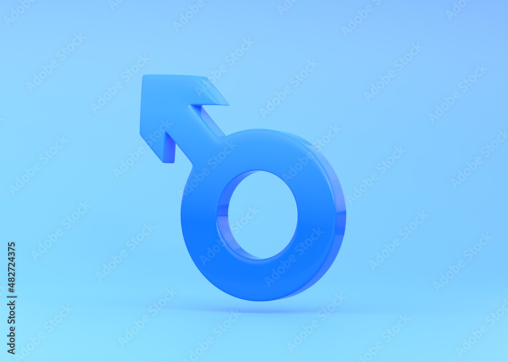 Male symbol on bright blue background in pastel colors. Minimalist concept. Sexual symbols. Sign of mars. Gender icon. Man symbol. 3d Render 3d Illustration Male symbol on bright blue background in pastel colors. Minimalist concept. Sexual symbols. Sign of mars. Gender icon. Man symbol. 3d Render 3d Illustration