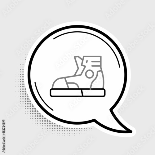 Line Fitness sneakers shoes for training, running icon isolated on grey background. Sport shoes. Colorful outline concept. Vector