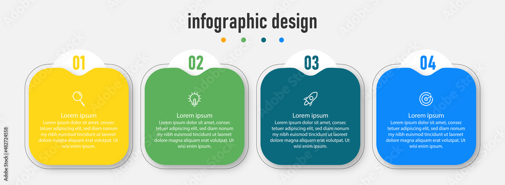 Infographic design elegant professional template with 4 step Premium Vector Infographic design elegant professional template with 4 step Premium Vector