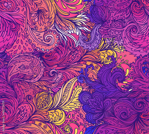 Beautiful ornate floral paisley seamless pattern