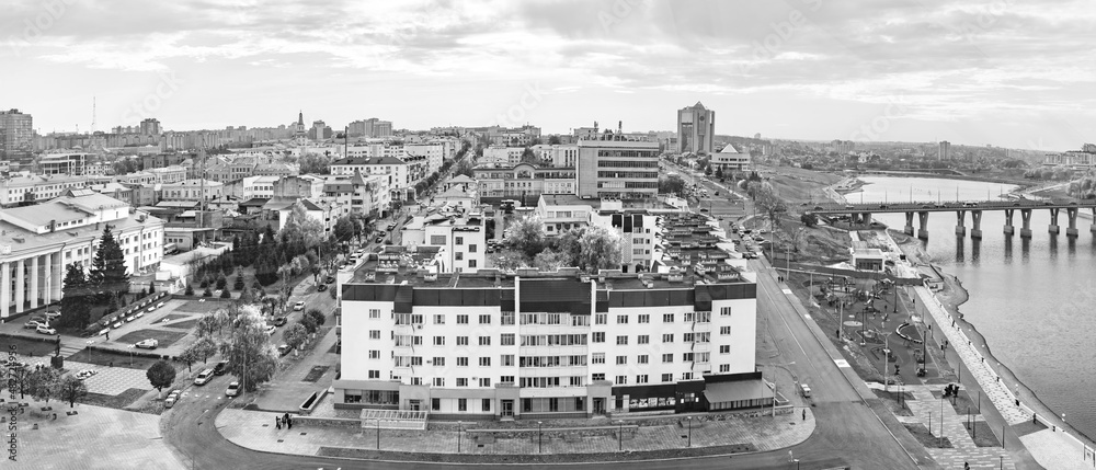 A wide panorama of the city of Cheboksary