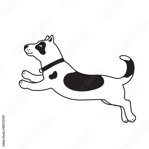 Black silhouette of a running dog
