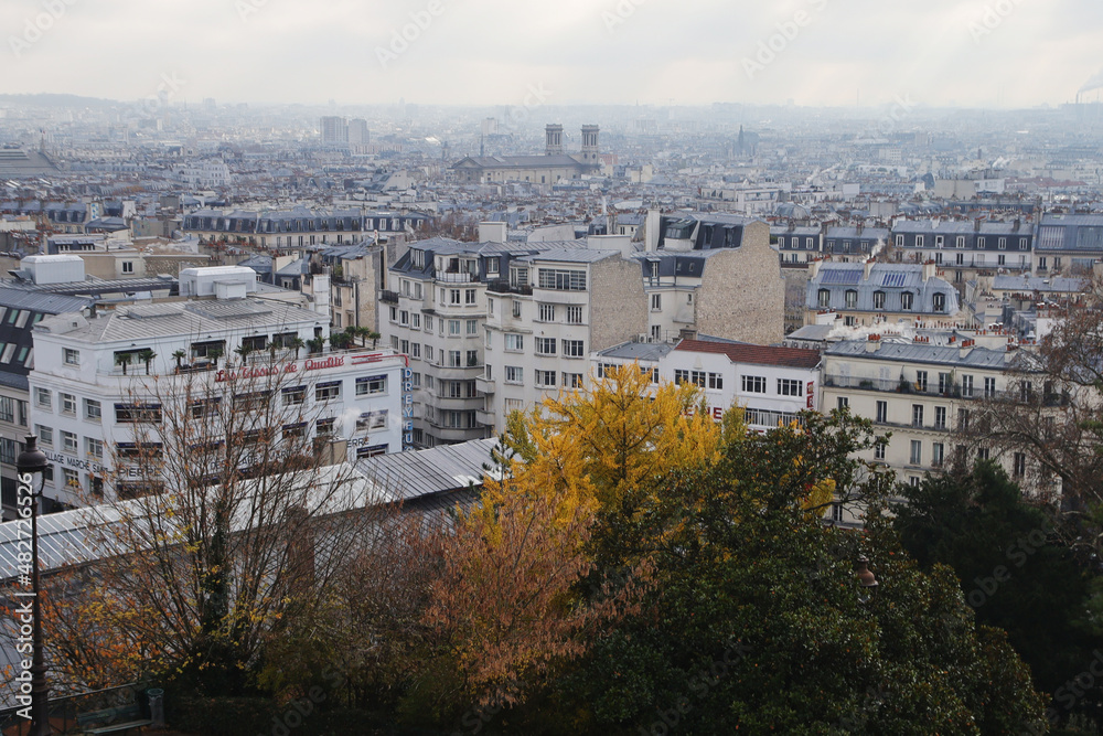 Panorama of Paris from Montmartre hill	