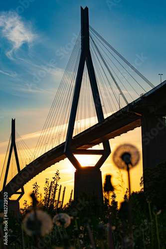 Sunset, Köhlbrandbrücke, Hamburg