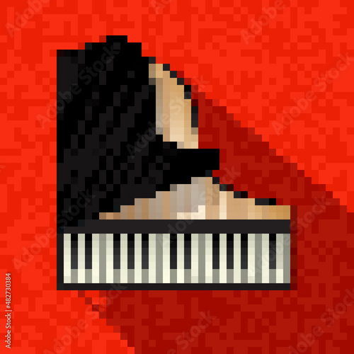 Pixel art grand piano icon