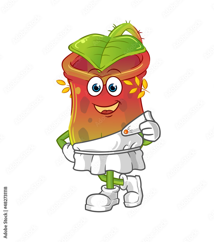 Obraz premium Nepenthes with greek clothing. cartoon mascot vector