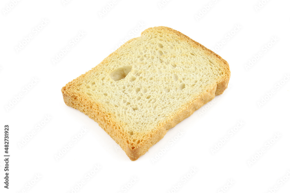 Single toast bread slice isolated on white background Single toast bread slice isolated on white background