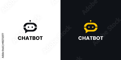 chat bot logo suitable for messaging logo with bubble logo design