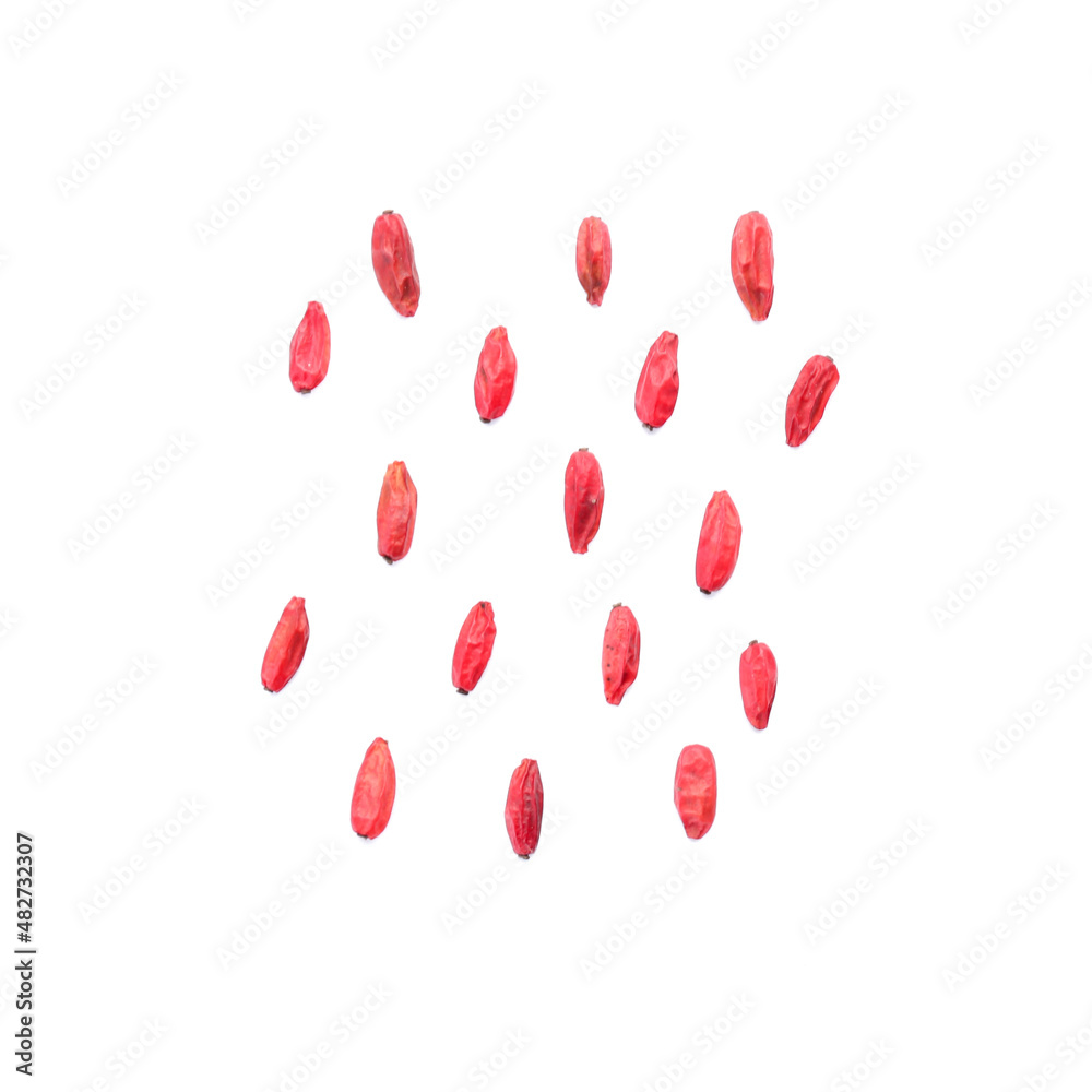 Dried barberries on white background Dried barberries on white background