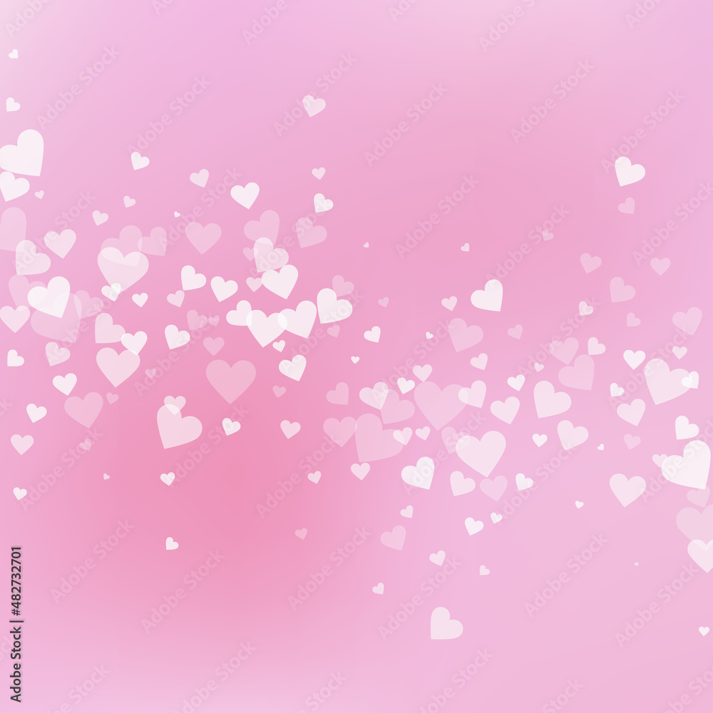 White heart love confettis. Valentine's day fallin White heart love confettis. Valentine's day fallin